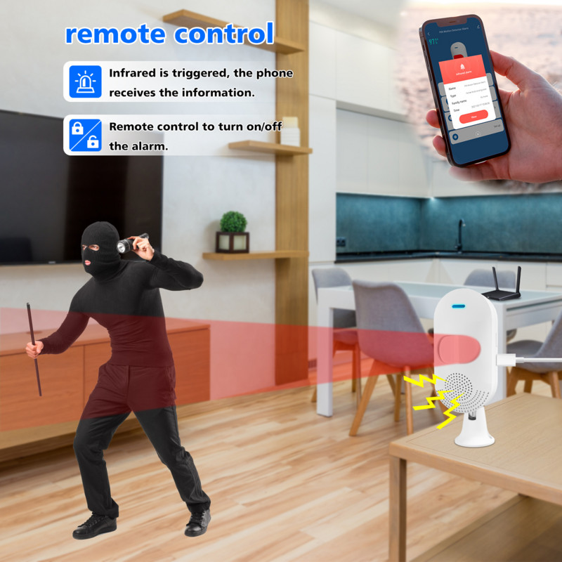 Tuya WiFi bežični inteligentni PIR senzor pokreta Alarm protiv kućnih ljubimaca Sonda Alarm Smart Life APP Remote Notification Sigurnosni sustav