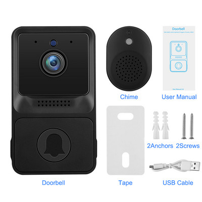 Wsdcam HD viedais Wi-Fi video durvju zvans ar Chime bezvadu durvju zvana kameru nakts redzamība ar mākoņpakalpojuma divvirzienu audio lietotni Aiwit