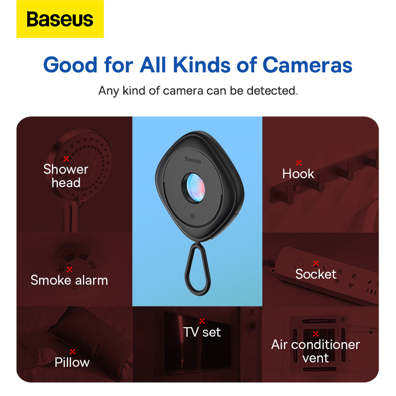 „Baseus“ fotoaparato detektorius, saugos apsauga, šnipinėjimo programėlės, apsaugančios nuo žiūrėjimo, skirtos „Find Camera“.