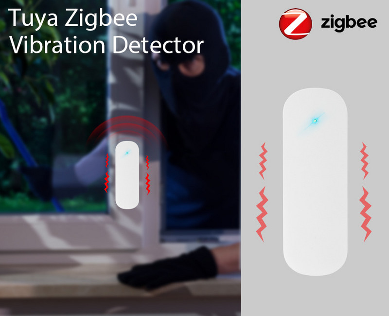 Tuya ZigBee Smart Vibration Sensor Smart Home Sigurnosni sustav zaštite Razbijanje vrata Prozor Protuprovalni alarm Praćenje u stvarnom vremenu