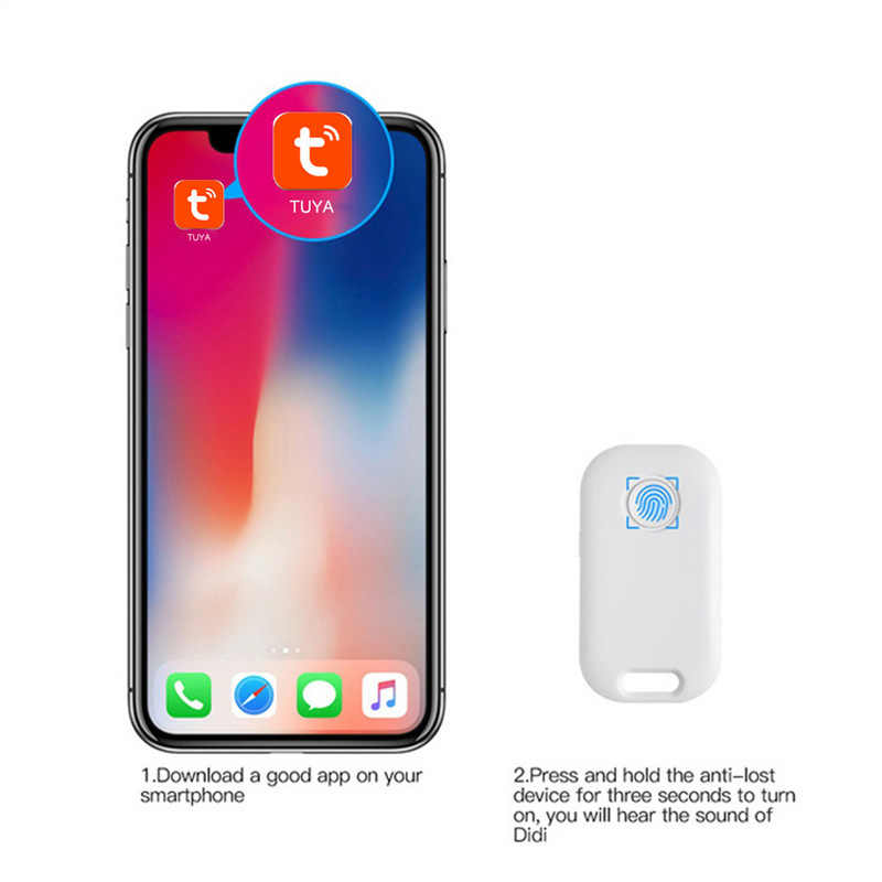 Tuya Mini Anti Lost GPS Tracker Keychain Signalizācija Smart Wireless ar Bluetooth saderīga atrašanās vietas izsekotāja Tag GPS izsekošanas ierīce