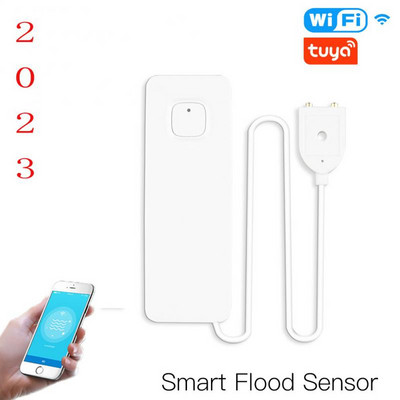 WiFi Smart Flood Sensor Detektor curenja vode Upozorenje o poplavnom preljevu Sigurnosni alarmni sustav Tuya/Smart Life App Daljinski upravljač