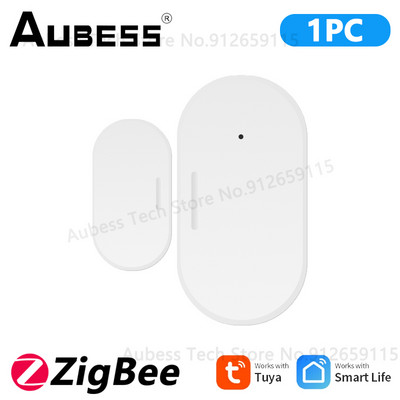 AUBESS ZigBee durvju logu atvēršanas sensors Tuya Smart Life Mājas drošības aizsardzība Mājas signalizācijas sistēma Alexa Google Assistant