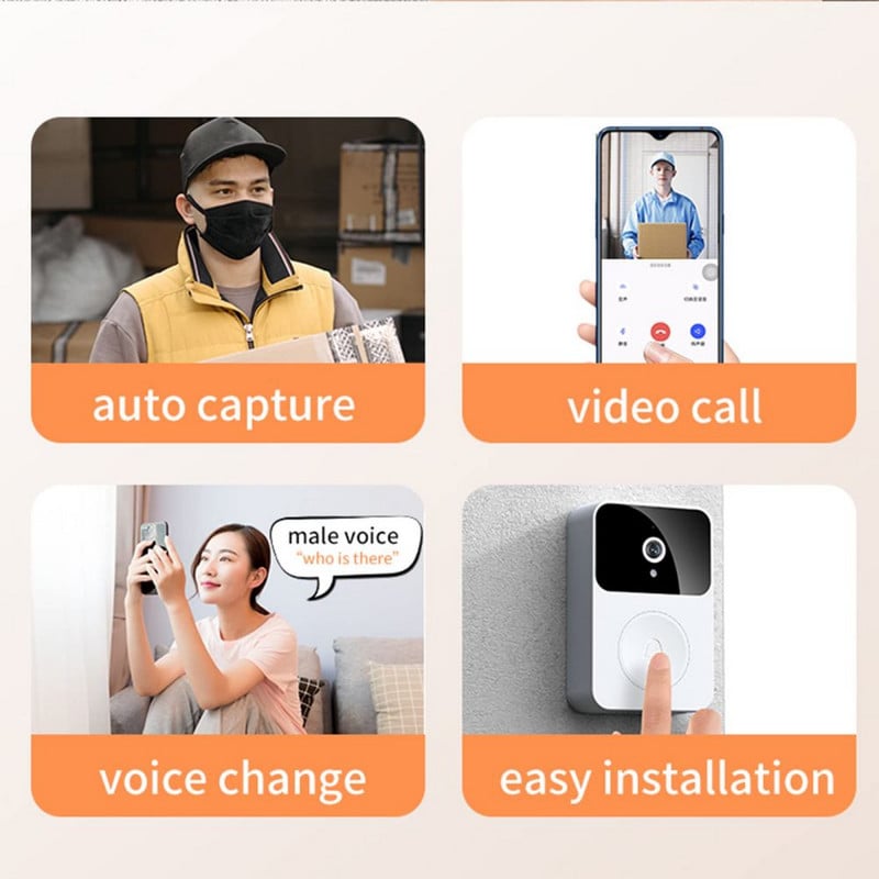 WIFI Doorbell Smart Home Ασύρματο τηλέφωνο Door Bell Camera Ασφάλεια Βίντεο ενδοεπικοινωνία HD IR Night Vision για διαμερίσματα στο σπίτι