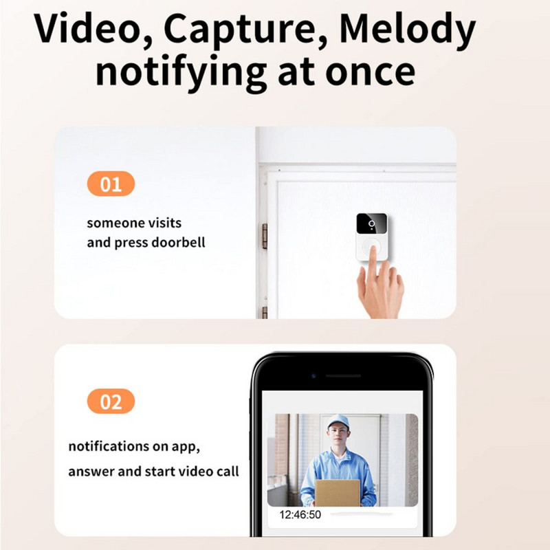 WIFI Doorbell Smart Home Ασύρματο τηλέφωνο Door Bell Camera Ασφάλεια Βίντεο ενδοεπικοινωνία HD IR Night Vision για διαμερίσματα στο σπίτι