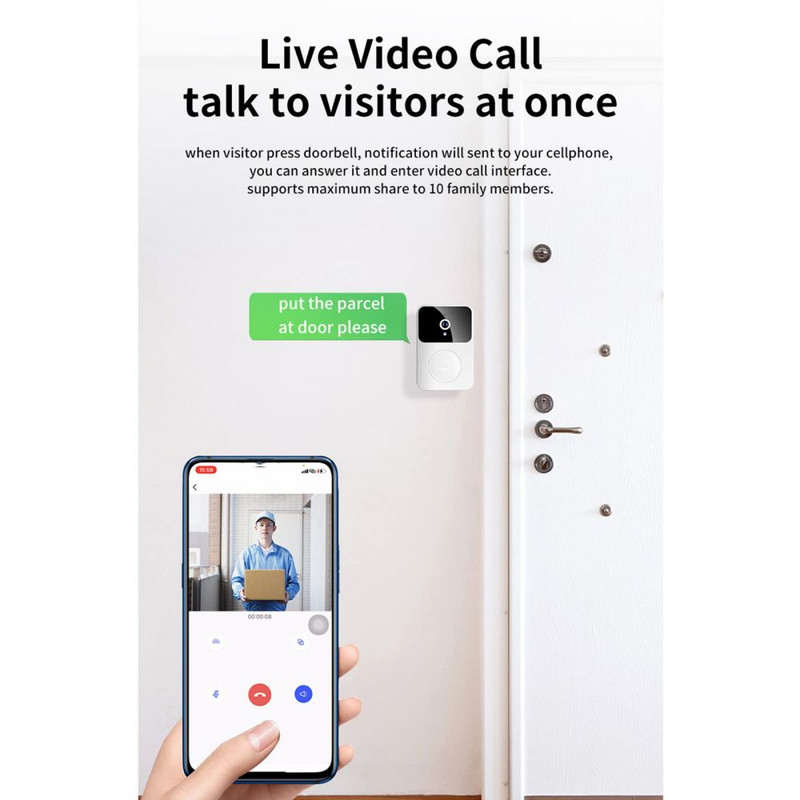 WIFI Doorbell Smart Home Ασύρματο τηλέφωνο Door Bell Camera Ασφάλεια Βίντεο ενδοεπικοινωνία HD IR Night Vision για διαμερίσματα στο σπίτι
