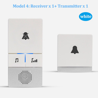 Pašbarojams bezvadu durvju zvans 433 MHz tālvadības pults durvju zvans bez akumulatora Mājas bezvadu durvju gredzens 1 2 raidītājs 1 2 uztvērējs