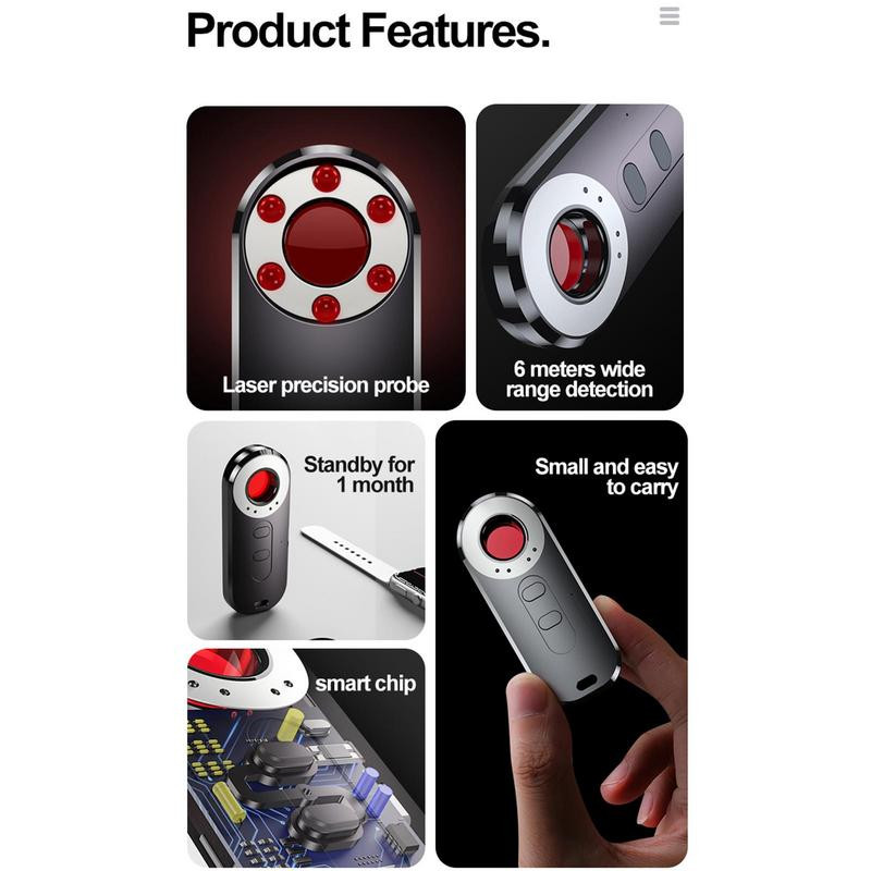 Kamera Detector Anti-Monitor 25H Working Wireless Signal Scanner GPS Tracker Detector Time Infraraudonųjų spindulių įrankis, skirtas namų biuro kelionėms