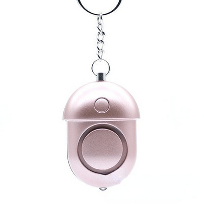 Alarmă personală de atac cu alarmă, breloc cu alarmă de securitate personală de 130 db cu LED pentru supraviețuire în situații de urgență sirenă anti-viol, aur roz
