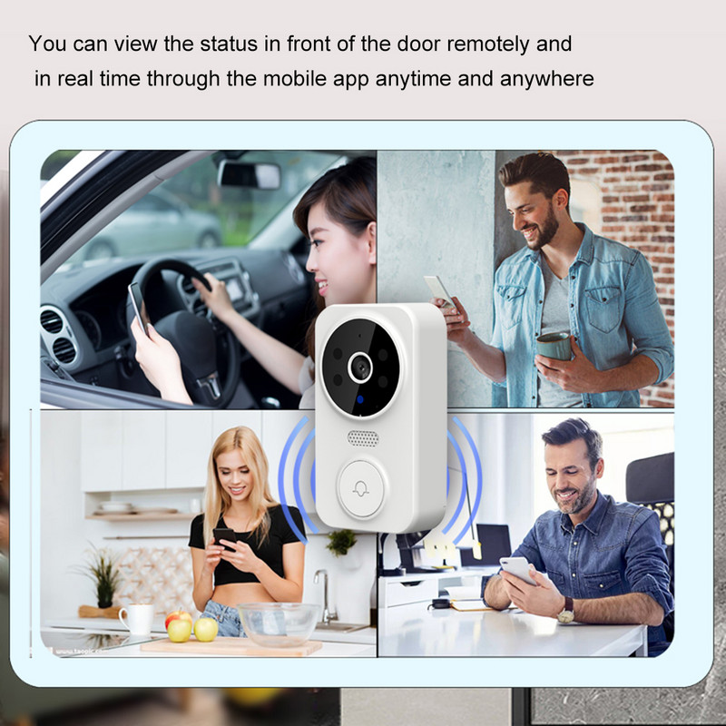 Tuya turvaukse uksekell kahesuunaline sisetelefon, visuaalne intelligentne uksekell infrapuna-öise nägemise turvasüsteemi kodumonitor