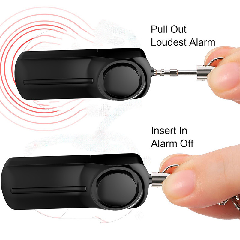 Mini Personal Self-Defense Alarm Emergency Security Signalizācija 130dB trauksmes skaņa