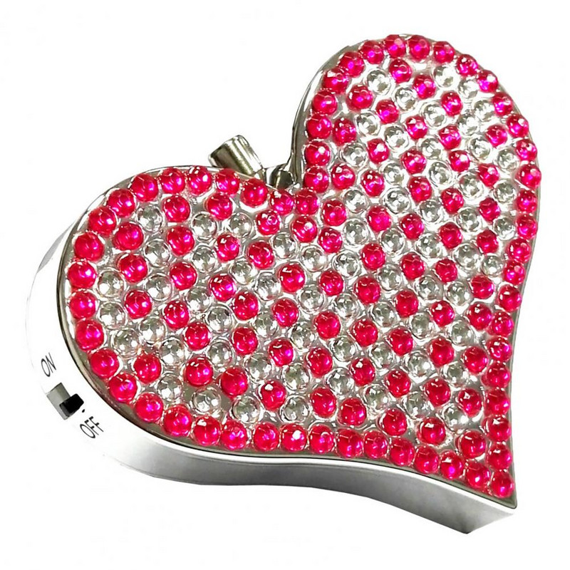 CJ-003B kulcsok lánc biztonsági riasztó be/ki kapcsoló strasszos szív alakú hordozható személyi biztonsági riasztó farkasellenes riasztóeszköz