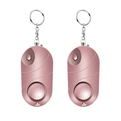 Personīgais trauksmes signāls 120-130 dB Droša skaņa Ārkārtas pašaizsardzības drošības signalizācija Atslēgu piekariņš LED lukturītis sievietēm, meitenēm, bērniem, vecākiem cilvēkiem