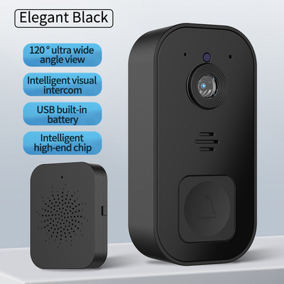 Kameros lauko belaidis durų skambutis „Wi-Fi“ vandeniui atsparus išmanusis durų skambutis naktinio matymo balso domofono apsauginis durų skambutis