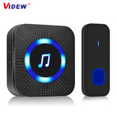 Juhtmeta uksekell LED-veekindla uksekella ja kellahelinaga Välistingimustes koduvalve tervituskell Nutikas helistamiskell koos vastuvõtjaga