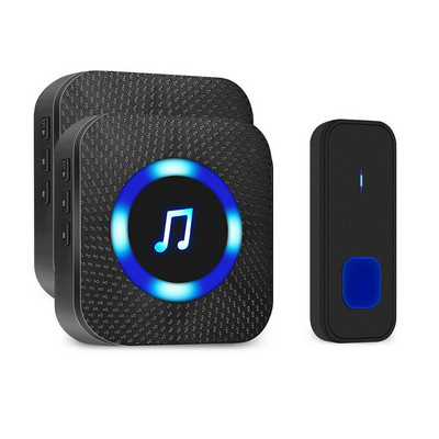 Juhtmeta uksekell LED-veekindla uksekella ja kellahelinaga Välistingimustes koduvalve tervituskell Nutikas helistamiskell koos vastuvõtjaga