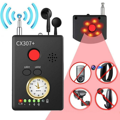 CC307+ Mini Anti Candid kameras detektors pretkameras lāzera audio signāla kļūdas mazs pilna diapazona WiFi RF GSM ierīču meklētājs