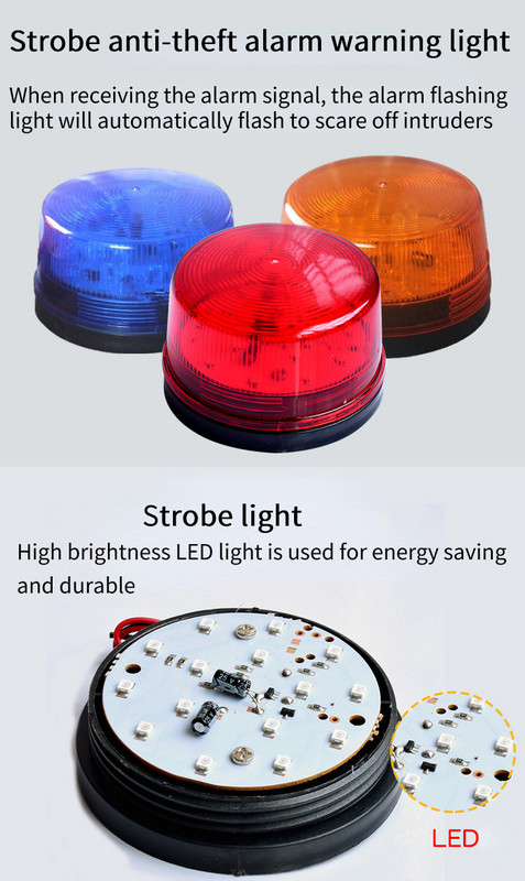 Blykčiojanti sirenos signalizacija, atspari vandeniui 12V ~ 220V, saugi apsauga, signalizacija, blyksčio signalo saugos įspėjimas MINI mirksintis LED blykstinė lemputė