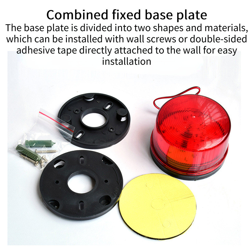Blykčiojanti sirenos signalizacija, atspari vandeniui 12V ~ 220V, saugi apsauga, signalizacija, blyksčio signalo saugos įspėjimas MINI mirksintis LED blykstinė lemputė