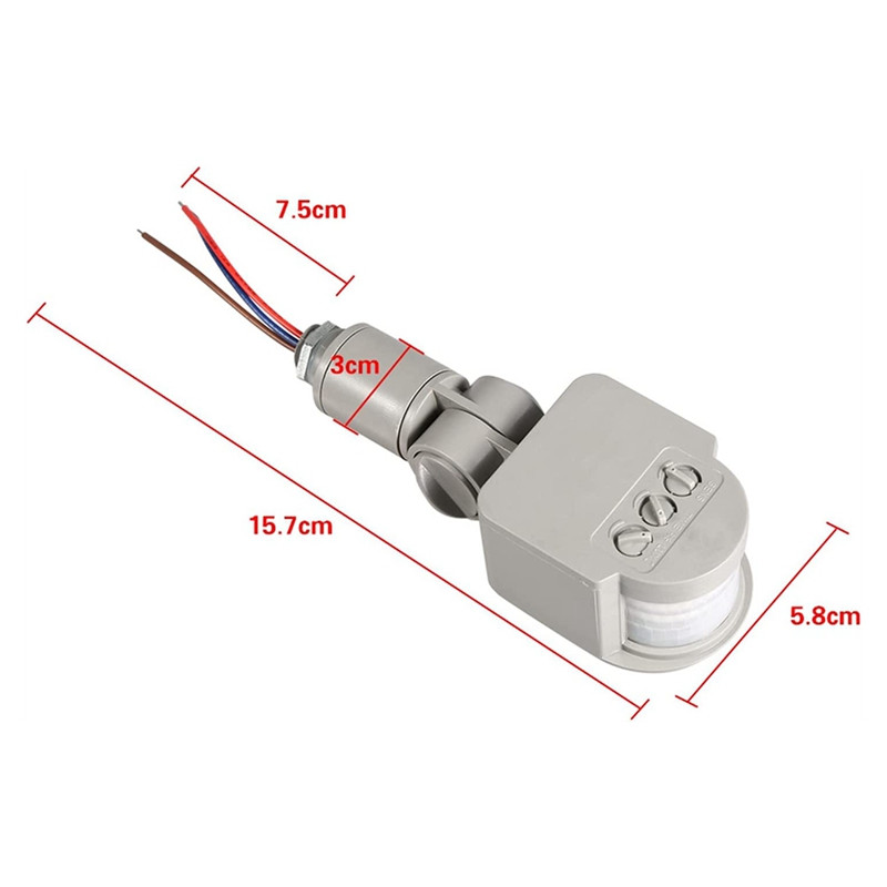 2 tk liikumisandur PIR liikumisanduri detektor välistingimustes 90-250V 180 kraadi infrapuna seinavalgusti lüliti hall