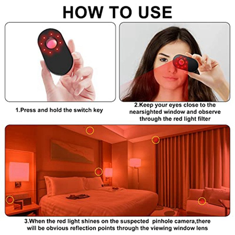 Detector de cameră, Fotografie antifurt și antimonitorizare, detector de dispozitiv, pentru hotel, cameră de scanare