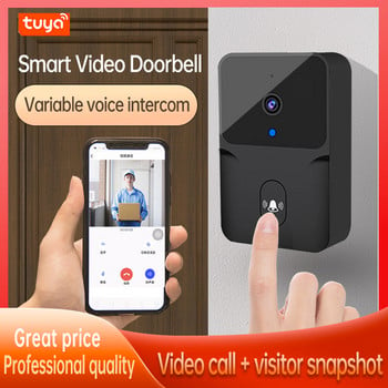 Tuya Video Doorbell Безжична HD камера PIR Motion Detection IR Alarm Security Door Bell WiFi Intercom for Home Apartment