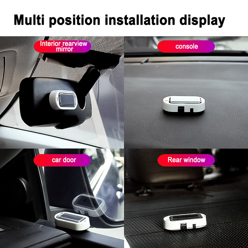 Universaalne päikeseenergia USB-toitega turvaauto LED-alarmvalgusti vargusvastane simuleeritud näiv hoiatusvälk, vilkuv hoiatuslamp