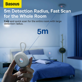 Детектор за камера Baseus, преносим с въже за окачване, защита срещу шпионска камера, лек, регулируем за обществена баня