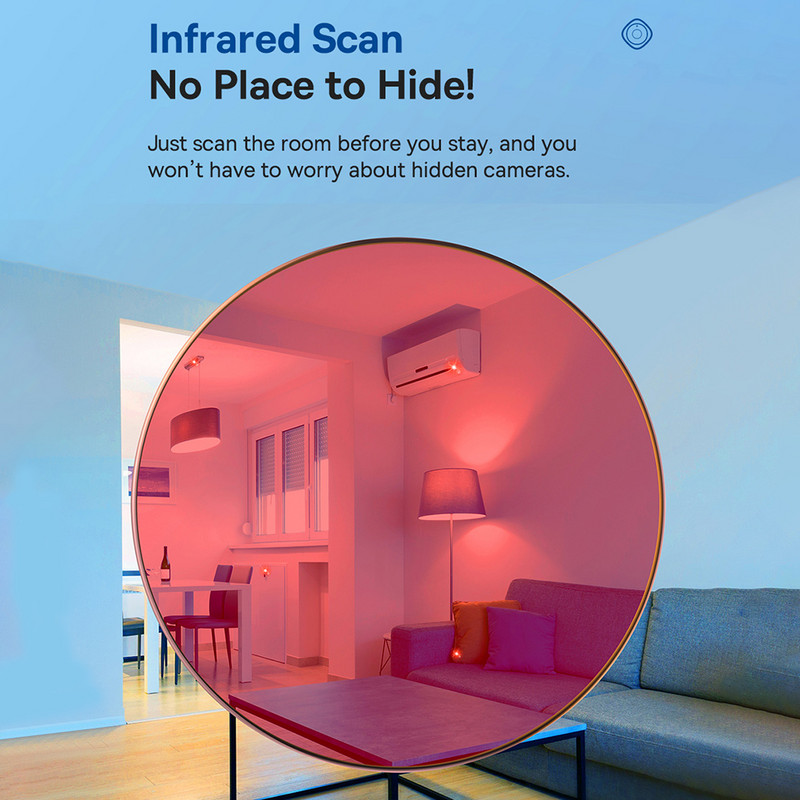 Detector de cameră Baseus portabil cu frânghie pentru agățat Camera anti-spion Protecție de securitate Ușoară reglabilă pentru baia publică