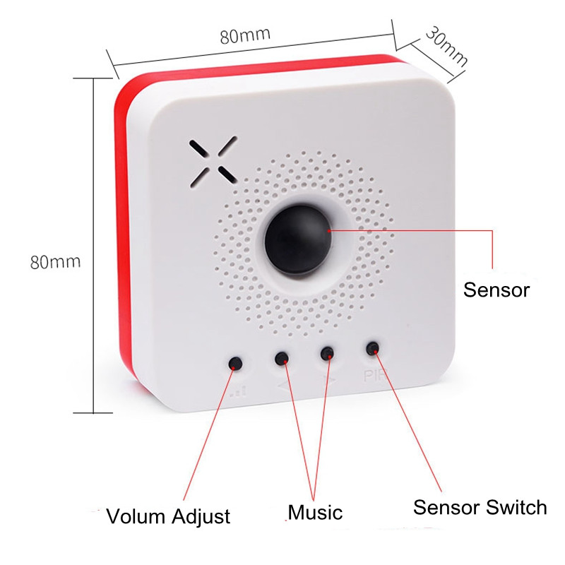 Juhtmevaba uksekella aku töötamine Nutikas kodu elektrooniline eakate SOS-alarm piipar 60 muusika helitugevusega reguleeritav liikuv uksekell
