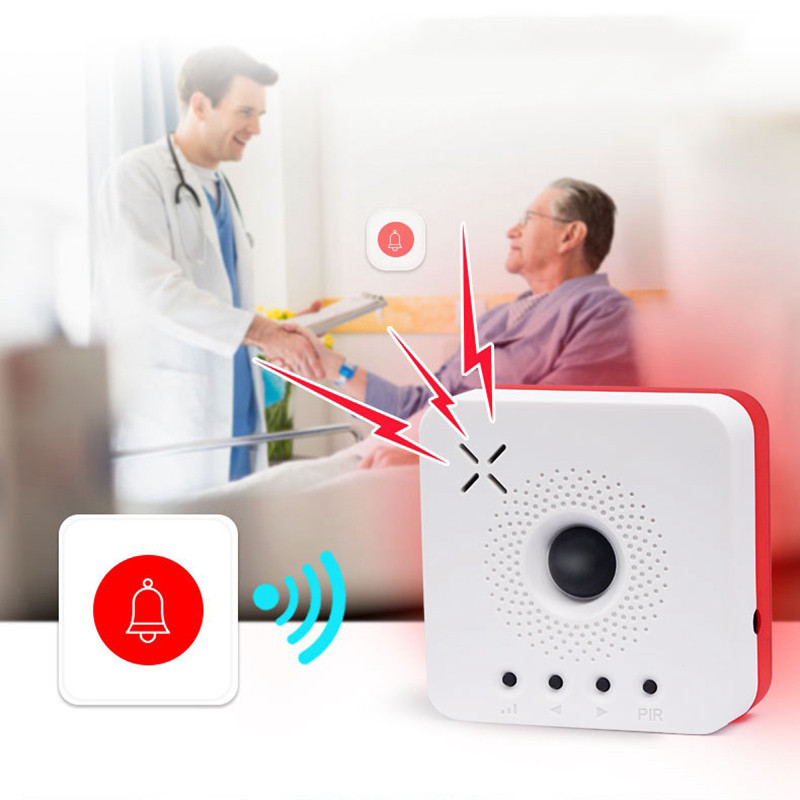 Juhtmevaba uksekella aku töötamine Nutikas kodu elektrooniline eakate SOS-alarm piipar 60 muusika helitugevusega reguleeritav liikuv uksekell