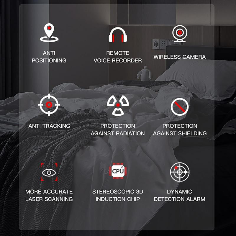 Nešiojamas viešbučių apsaugos nuo tikrinimo, paslėptos kameros detektorius, apsaugantis nuo monitoriaus belaidžio signalo detektorius GPS lokatoriaus sekimo aptikimas