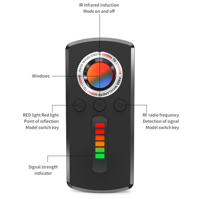 Jaunākais pretspiegošanas detektora pārnēsājamais slēptās lēcas noteikšanas sīkrīks GPS izsekotāja slēptās kameras meklētāja noklausīšanās ierīcei
