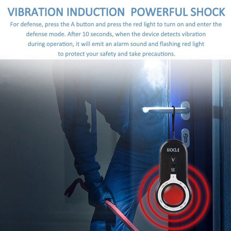 Belaidis apsaugos nuo šnipinėjimo detektorius fotoaparatas FD08 IR skaitytuvas Namų apsaugos įrenginys Kameros ieškiklis Privatumo apsauga su keturiomis IR lemputėmis