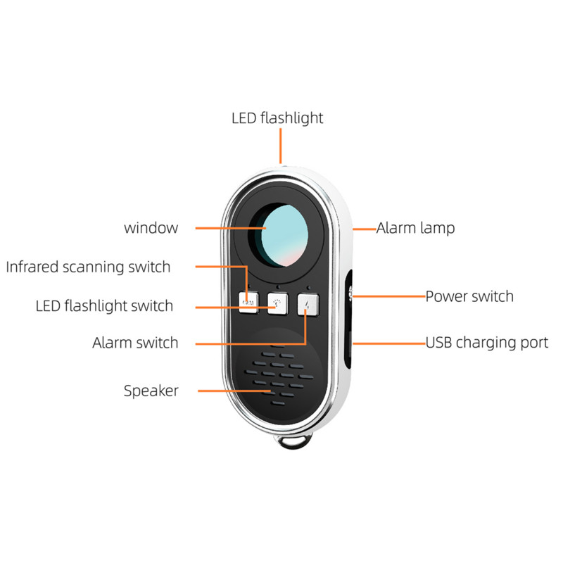 S200 érzékelő többfunkciós mini hibamentes audio SPY-kamera kereső jellencse RF lokátor nyomkövető vezeték nélküli kamera észlelése