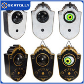 Helovīna vienas acs durvju zvana rotājums spoku diena kvēlojošs, skanošs piekārts gabals, visas durvis piekarināmas plastmasas durvju zvana acs ābols