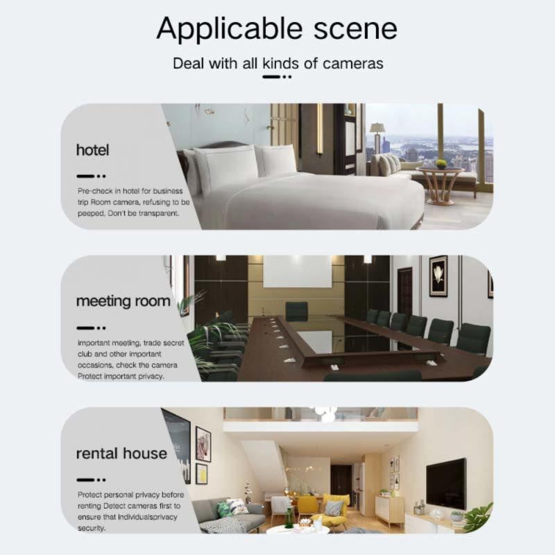 Szállodai öltözőhöz Autókamera detektor Hordozható szállodai kamera detektor Megakadályozás Vezeték nélküli jeldetektor Anti Candid