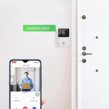 RYRA Ασύρματο Wifi Video Doorbell Αδιάβροχο 480P Video Doorbell με κάμερα HD Υπέρυθρη νυχτερινή κάμερα ενδοεπικοινωνίας