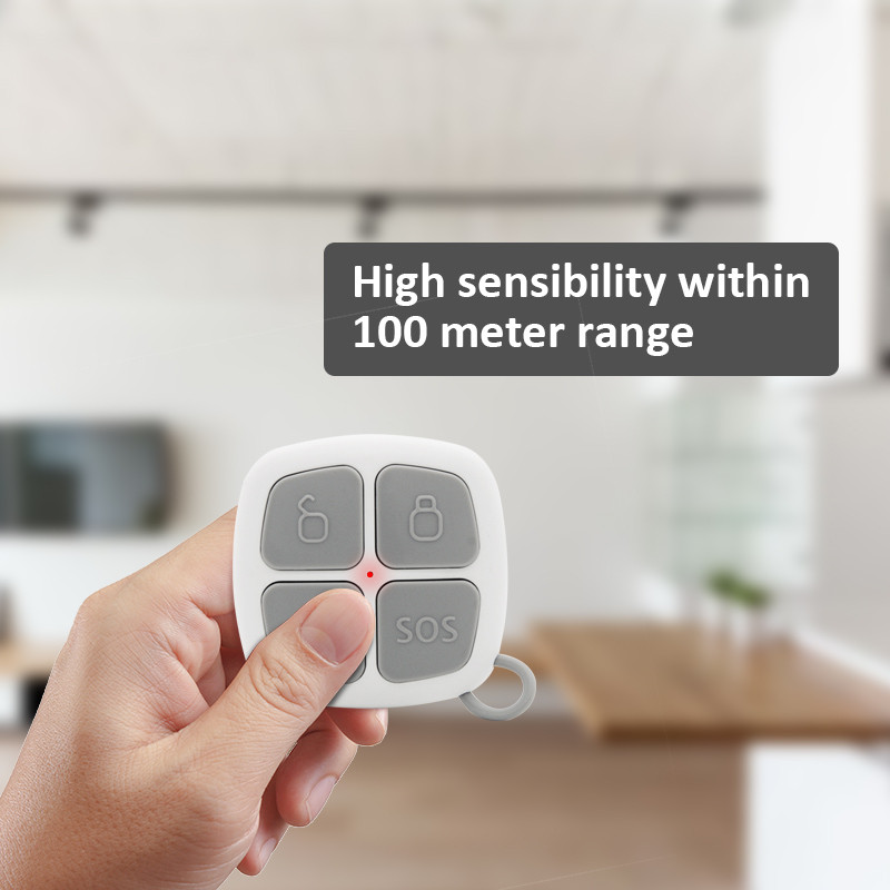 2vnt bevielis 433MHz nuotolinio valdymo pultelis, skirtas wifi gsm namų signalizacijai GS-G90B ir G90B Plus išmanioji gyvybės apsauga