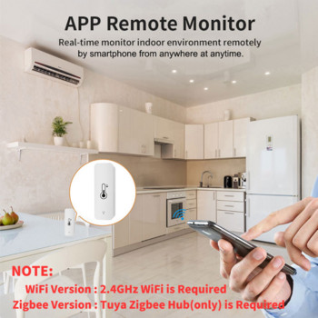 Tuya WiFi Έξυπνος αισθητήρας υγρασίας θερμοκρασίας Ελεγκτής εσωτερικού χώρου Υγρόμετρο Εργασία με έξυπνο ηχείο Alexa Google Home