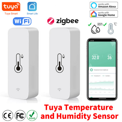 Tuya WiFi intelligens hőmérséklet páratartalom érzékelő beltéri higrométer vezérlő monitorozása Intelligens hangszóró Alexa Google Home