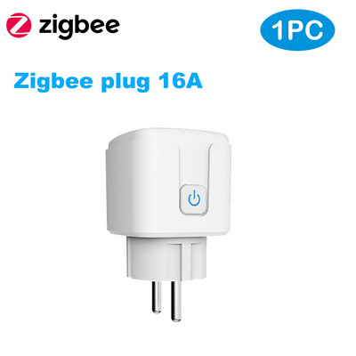 Tuya Smart Zigbee kištuko lizdas 3680W 16A galios energijos stebėjimo laikmačio jungiklis EU lizdas Darbas su Tuya Hub Zigbee2mqtt