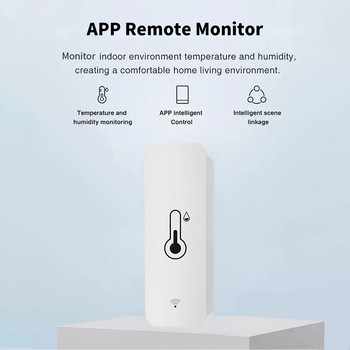 Tuya Έξυπνος αισθητήρας θερμοκρασίας και υγρασίας WiFi APP Remote Monitor for Smart Home var SmartLife WorkWith Alexa Google Assistant