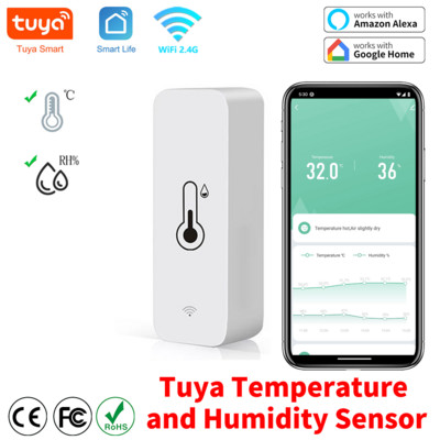 Tuya nutika temperatuuri- ja niiskusanduriga WiFi APP kaugmonitor nutika kodu jaoks või SmartLife WorkWith Alexa Google Assistantiga