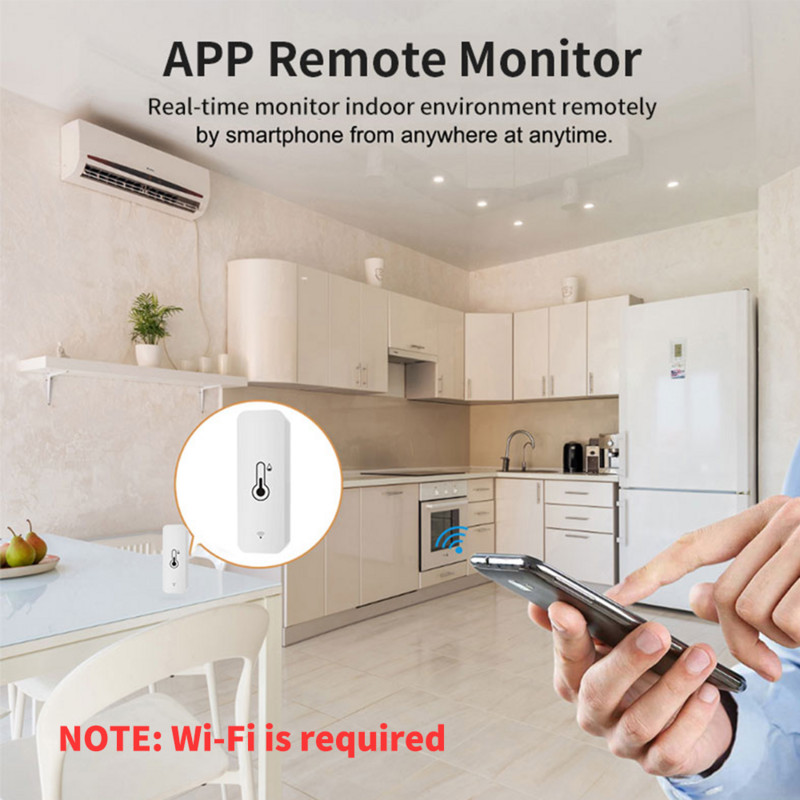 „Tuya Smart“ temperatūros ir drėgmės jutiklis „WiFi APP“ nuotolinis monitorius, skirtas išmaniesiems namams ir „SmartLife WorkWith Alexa Google Assistant“