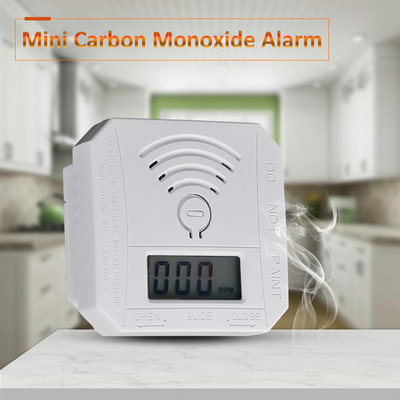Мини сензор за въглероден окис Аларма Детектор Захранван от батерия с LED цифров дисплей Звуково предупреждение Подходящо за домашна кухня