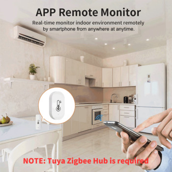 Έξυπνος αισθητήρας υγρασίας θερμοκρασίας Tuya Zigbee Ελεγκτής εσωτερικού χώρου Υγρόμετρο Εργασία με έξυπνο ηχείο Alexa Google Home