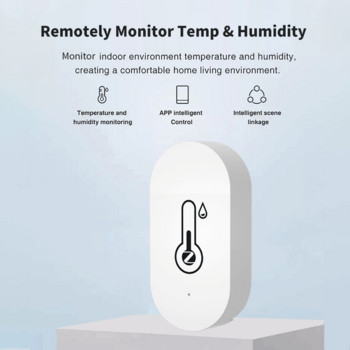 Tuya Zigbee Интелигентен сензор за температура и влажност Вътрешен хигрометър Контролер Мониторинг Работа с интелигентен високоговорител Alexa Google Home