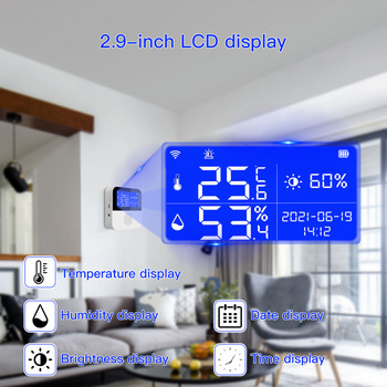Tuya Wifi Temperature Humidity Sensor Smart Safety Home Indoor Outdoor Hygrometer Monitoring Detector For Plants Aquarium Winery