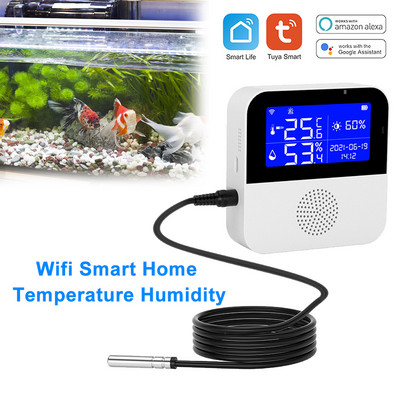Tuya Wifi hőmérséklet páratartalom érzékelő intelligens biztonsági otthon beltéri kültéri nedvességmérő figyelő érzékelő növényekhez akváriumi borászathoz